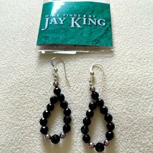 NWT Jay King Mine Finds Black Stones in Sterling Silver earrings